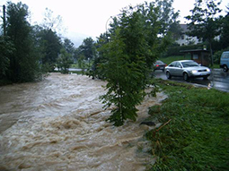nähe Staatsstraße vor Ausbau - Hochwasser August 2005