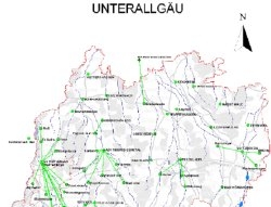 Karte der Kläranlagen im Landkreis Unterallgäu
