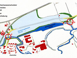 Plan der Maßnahmen im Hochwasserschutz Ebenhofen