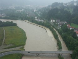 Einmündung Konstanzer Ach - Hochwasser August 2005