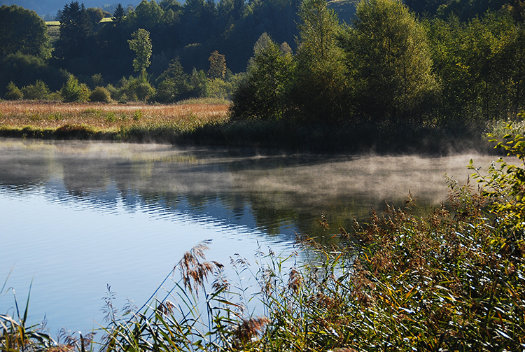Der Rottachsee an einem Herbstmorgen
